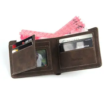 רטרו שלוש מקפלים מזומנים קליפ כרטיס אשראי תיק גדול קיבולת מתנה גברים הארנק קצר ארנק בעל כרטיס האשראי ארנק מטבעות