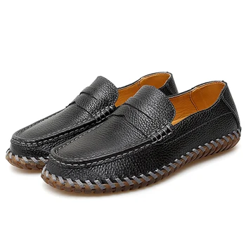DECARSDZ נעלי גברים נעלי 2023 אופנה נעלי קיץ חדש נוח של גברים דירות מותג עור קלאסי מקורי סגנון גברים נעליים מזדמנים