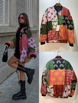 חדש לנשים של סתיו טמפרמנט אופנה מזדמן חיוניות חופשי הרזיה רטרו, ניגודיות צבע מעיל קצר