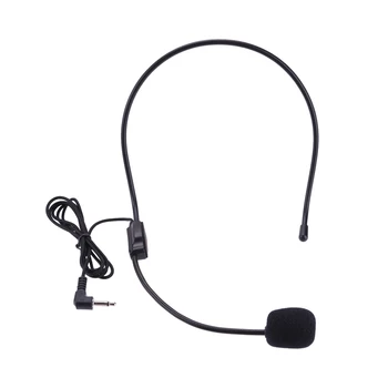 3.5 mm תקע אוזניות חוטית מיקרופון המותקן על ראש נייד מדריך הרצאה נאום מיקרופון קול מגבר מעל הראש למורים