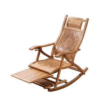 מודרני קיפול במבוק כסא נדנדה טרקלין למיטה למבוגרים רצפת עץ עיצוב מדיטציה זרוע כיסא נדנדה ריהוט הסלון.