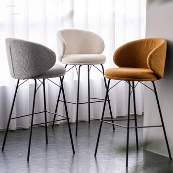 נורדי משענת בר כסאות ברזל יצוק משק הבית מטבח גבוהה כיסאות בר מודרניים בר רהיטים פשוטים בר דלפק קבלה כיסא גבוה