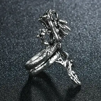 בציר מוגזם טבעת הדרקון אישיות פאנק היפ הופ חיה טבעות לגברים ילד נשף מסיבת תכשיטים אביזרים מתנה