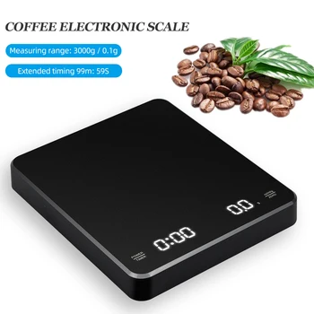 3kg/0.1 g דיגיטלי קפה בקנה מידה עם שעון עצר נטענת אלקטרונית חכמה מטבח איזון דיוק אספרסו סולמות מדידה כלים