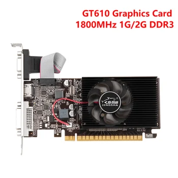 GT610 1G/2G כרטיס מסך 1800MHz PCIE 2.0 X16 NVIDIA GeForce GT 610 DDR3 כרטיס גרפי HD VGA DVI 64Bit GPU עבור PC שולחן העבודה תחשב