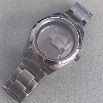 38MM שעון במקרה נירוסטה רצועה ערכת ספיר זכוכית עבור NH35/36/4R/7 תנועת השעון תיקון חלקי רצועת שעון התיק החלפת