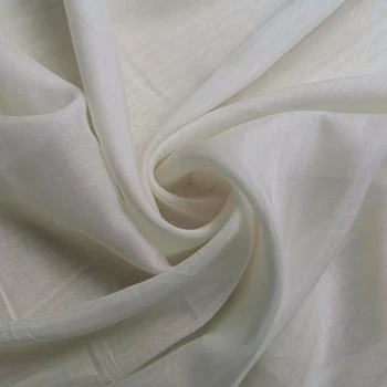 1 מטר X 1.35 מטר קרם שנהב לבן משי בד כותנה חומר השמלה רירית טבעית