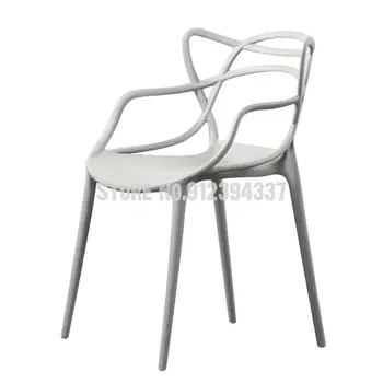 הסלון מעובה כסא פלסטיק נורדי פשוט משענת הכיסא חלול לנשימה האוכל הכיסא עצלן משענת יד המחשב פנאי