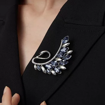 קריסטל הברבור סיכת אופנה קריסטל כחול ברבור הסיכה נשים מסיבת חתונה תכשיטים ואביזרים