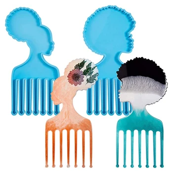 אפריקה נשים גברים ראשים בצורת מסרק שרף אפוקסי עובש תכשיטים סיליקון עובש DIY אמנות בבית קישוטים קישוטים הליהוק כלים