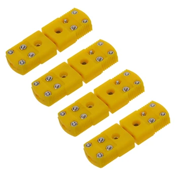 4X צהוב מעטפת פלסטיק K סוג הצמד התרמי Plug מחבר שקע להגדיר