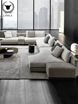 High-end בד הספה פשוט האיטלקית המודרנית פינה מעוגלת הסלון שילוב להגדיר בסגנון נורדי רהיטים