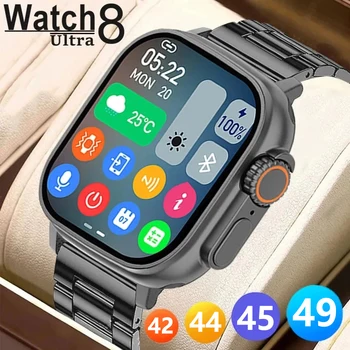 להקת שעון תואם עם שעון אולטרה סדרה 8 NFC רצועת Smartwatch HK8 איוו W68 ZD8 נירוסטה כף היד, חגורה, צמיד קוראה