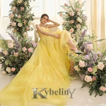 Kybeliny מפואר שמלות לנשף מתוקה ללא שרוולים 2023 שמלות ערב לנשים Vestidos דה פיאסטה מסיבה רשמית מותאם אישית
