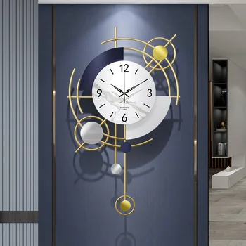 דיגיטלי גדול שעון קיר מודרני בסלון זהב מתכת עיצוב מודרני פשוט תלייה על קיר אמנות אופנה שעונים שעון קישוט