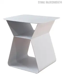 דנית עיצוב סקנדינבי מינימליסטי ברזל יצוק בצד שולחן קפה קטן שולחן מודרני בסלון ספה קפה שולחן המתלה.