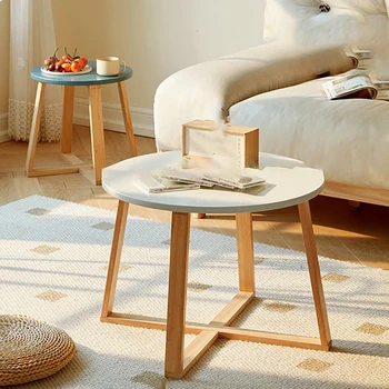 עגול קטן שולחן קפה כריכה קשה להגדיר משלוח חינם פשוט חמוד שולחן צד מודרני מעצב מסה Centro הרהיטים בסלון