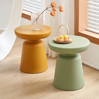 משק הבית פלסטיק סביב שולחן הקפה בסלון Macaron צבע שולחן צד מרפסת מודרני מינימליסטי שולחנות קפה