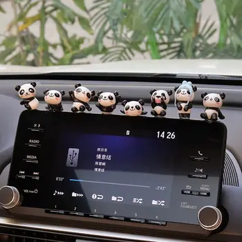 1pc אקראי חמוד פנדה רכב במרכז הקונסולה במראה האחורית קישוט צעצוע קישוט הפנים ארגונית אוטומטי הפנים אביזרים