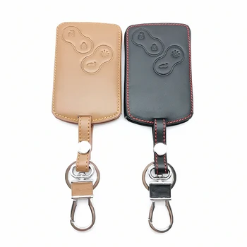2019 המכונית עור המפתח כיסוי מגן מחזיק עבור רנו קליאו מגאן לוגן 2 3 נופי Koleos 4 כפתורים כרטיס חכם מחזיק מפתחות במקרה