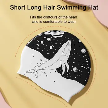 מסוגנן האוזן הגנה לשחות כובע נוח ללבוש מתולתל קצר בינוני ארוך שערות עבות רחצה כובע שחייה
