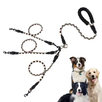 3. דרך כלב ברצועה לא מסובכים בטיחות לכלב להוביל רצועות שלושה כלב ברצועה רב דרך מפצל מרובים כלב ברצועה עם 360 מעלות סיבוב המכשיר