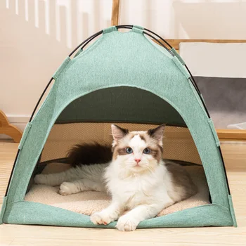מחמד אוהל מיטה חתולים בבית אספקת מוצרים אביזרים כריות רהיטים ספה סל מיטות כל העונות צדפה חתלתול אוהלים חתול