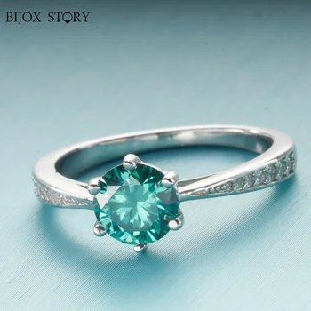 טבעת כסף S925 1-3 קראט ירוק צבע סגול Moissanite הטבעת עבר יהלום מבחן אישה תכשיטי חתונה יום הולדת