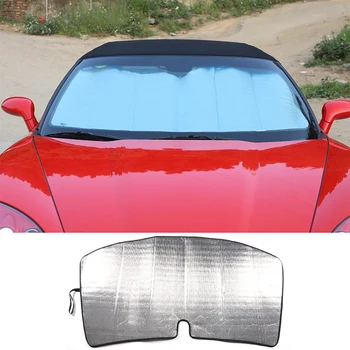 על 2005-2013 שברולט קורבט C6 רדיד אלומיניום כסוף המכונית חזית זכוכית הגנת UV שמשיה אביזרי רכב