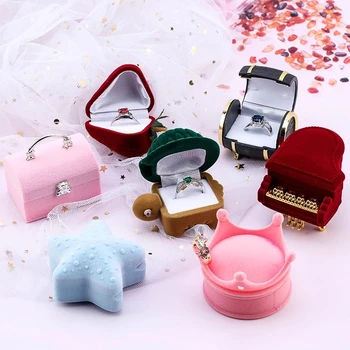 קטיפה קופסת תכשיטים שרשרת צמיד עגילי להציג קופסת מתנה מחזיק כלה חתונה אירוסין תכשיטים אחסון