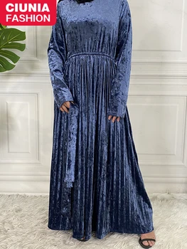 באיכות גבוהה אופנה קטיפה שרוול ארוך Kaftan המוסלמים Abaya שמלת קימונו טורקיה החלוק האסלאמית בגדים קרדיגן נשים החורף 2022