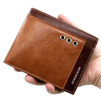 חם הגירסה הקוריאנית של הגברים קצרה הארנק החדרת צבעים צירים אשראי מחזיקי כרטיס Multi חריצי כרטיס מזדמן אופנה כפולה הארנק